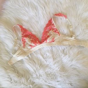 cream and coral bralette
